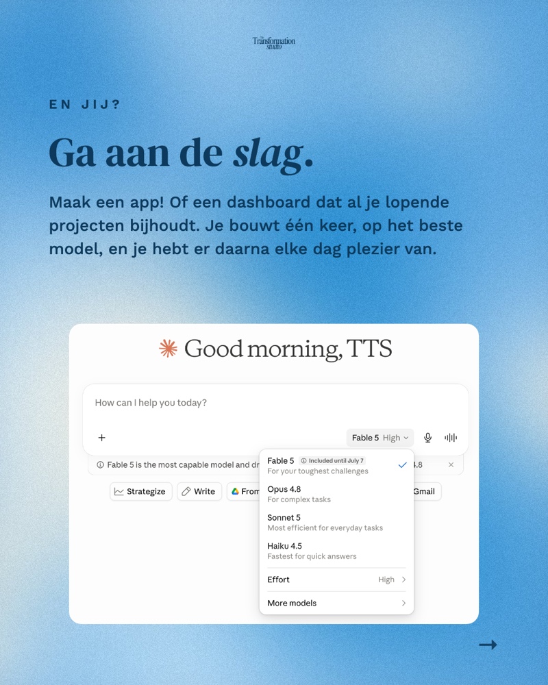 Carrousel-item: Ga aan de slag, in TTS-huisstijl