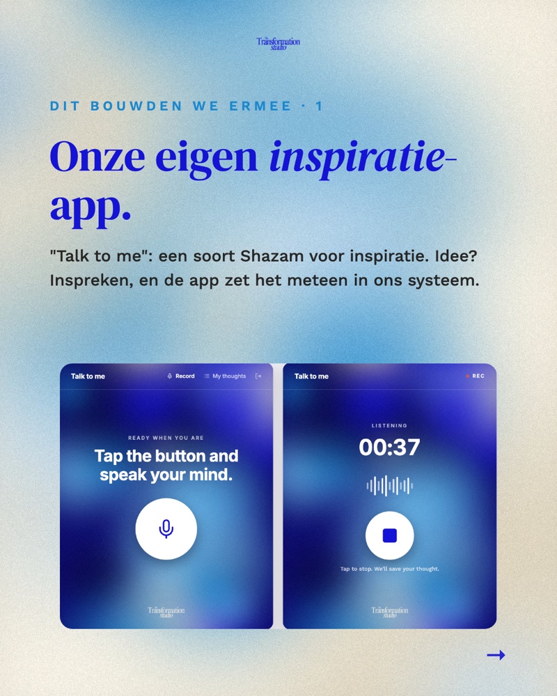 Carrousel-item: Onze eigen inspiratie-app, in TTS-huisstijl